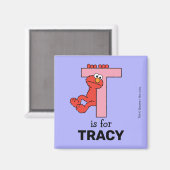 エルモ文字 | Tピンク マグネット (正面/裏面)