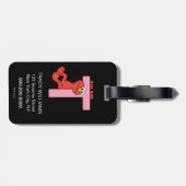 エルモ文字 | Tピンク ラゲッジタグ (裏面横)