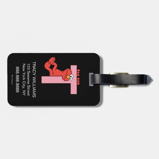 エルモ文字 | Tピンク ラゲッジタグ (裏面横)