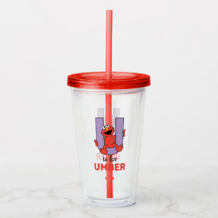 エルモ文字 Uパープル アクリルタンブラー