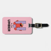 エルモ文字 | Uパープル ラゲッジタグ (正面横)