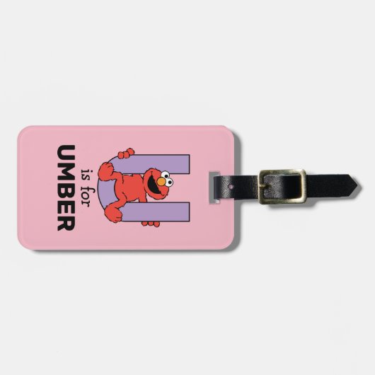 エルモ文字 | Uパープル ラゲッジタグ (正面横)