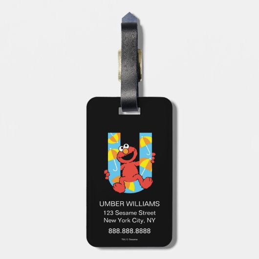 エルモ文字 | U傘 ラゲッジタグ (裏面縦)