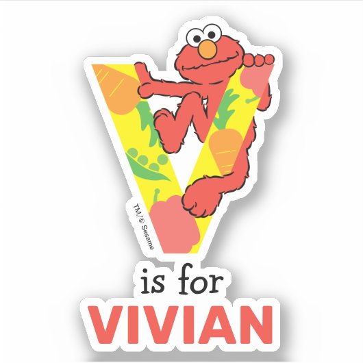 エルモ文字 | V野菜 シール (正面)