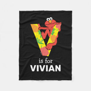 エルモ文字   V野菜 フリースブランケット