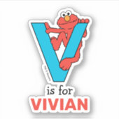 エルモ文字 | V青 シール (正面)