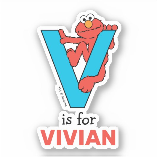 エルモ文字 | V青 シール (正面)