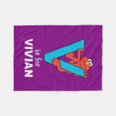 エルモ文字 | V青 フリースブランケット (正面(横))