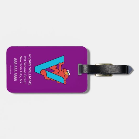 エルモ文字 | V青 ラゲッジタグ (裏面横)