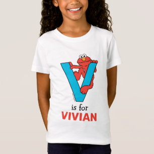 エルモ文字 V青 Tシャツ