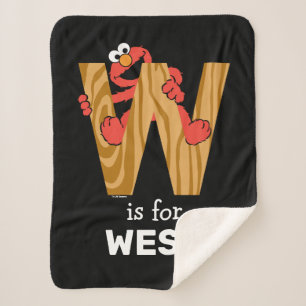 エルモ文字   W木材 シェルパブランケット