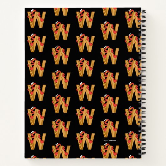 エルモ文字 | W木材 ノートブック (裏面)