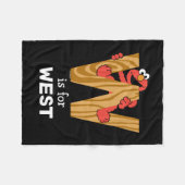 エルモ文字 | W木材 フリースブランケット (正面(横))