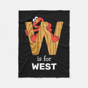 エルモ文字   W木材 フリースブランケット