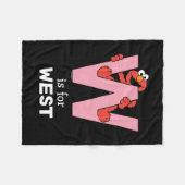 エルモ文字 | W Pink フリースブランケット (正面(横))