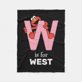 エルモ文字 | W Pink フリースブランケット (正面)