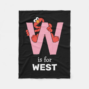 エルモ文字   W Pink フリースブランケット