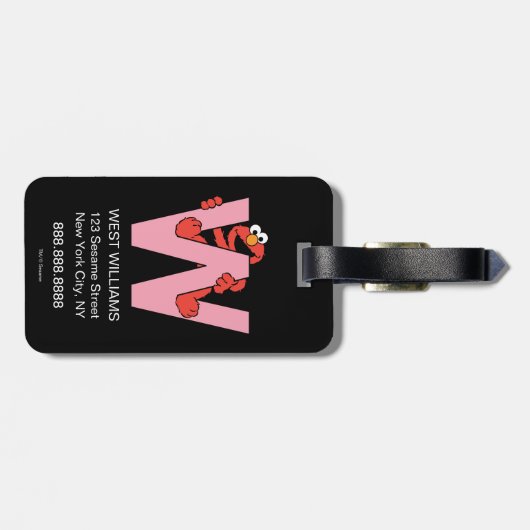エルモ文字 | W Pink ラゲッジタグ (裏面横)