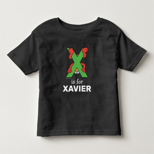 エルモ文字 | X緑 トドラーTシャツ (正面)