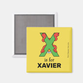 エルモ文字 | X緑 マグネット (正面/裏面)