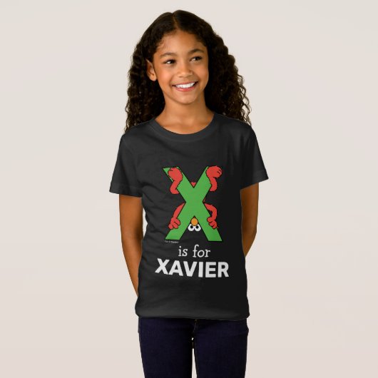 エルモ文字 | X緑 Tシャツ (正面フル)
