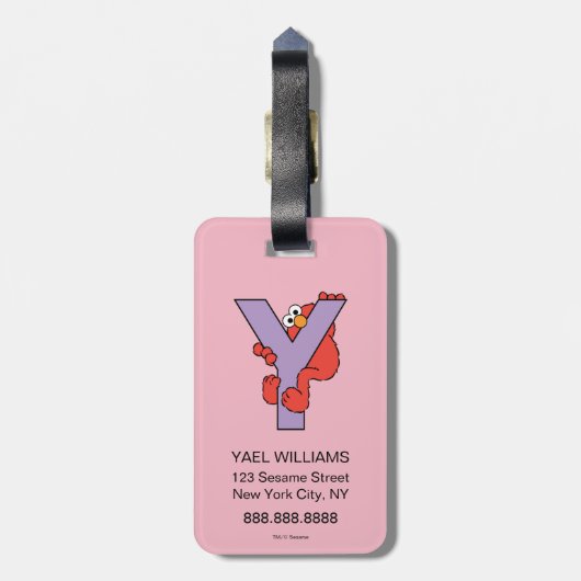 エルモ文字 | Y紫 ラゲッジタグ (裏面縦)