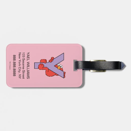 エルモ文字 | Y紫 ラゲッジタグ (裏面横)