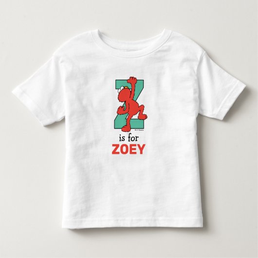 エルモ文字 | Zティール(緑がかった色) トドラーTシャツ (正面)