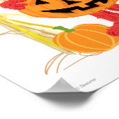 エルモ秋パンプキンファースト誕生日ウェルカムサイン ポスター (角)