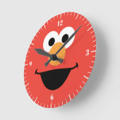 エルモ顔アート ラウンド壁時計 (傾斜)