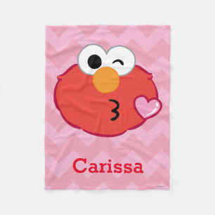エルモ顔スローキス 名前の追加 フリースブランケット
