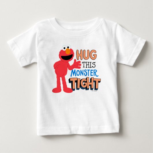 エルモ |この怪物をぴったりと抱きしめる ベビーTシャツ (正面)