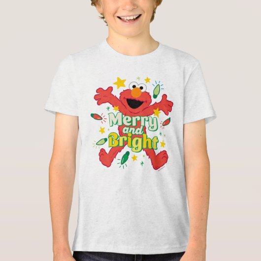 エルモ | そしてメリー明るい トライブレンドTシャツ (正面)
