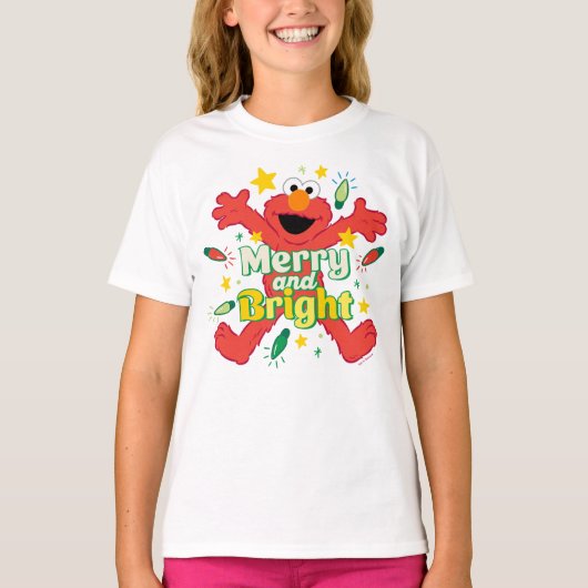 エルモ | そしてメリー明るい Tシャツ (正面)