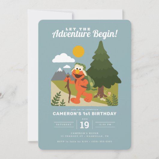 エルモ |アドベンチャー開始誕生日 招待状 (正面)