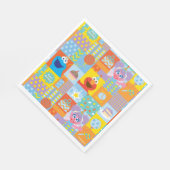 エルモ、アビー、クッキーの怪獣誕生日パターン スタンダードランチョンナプキン (角)