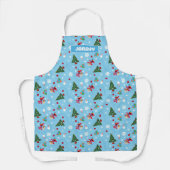 エルモ&タンゴブルーのクリスマスパターン エプロン (正面)