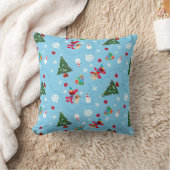 エルモ & タンゴ ブルー クリスマス パターン クッション (ブランケット)