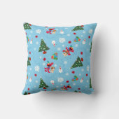 エルモ & タンゴ ブルー クリスマス パターン クッション (裏面)