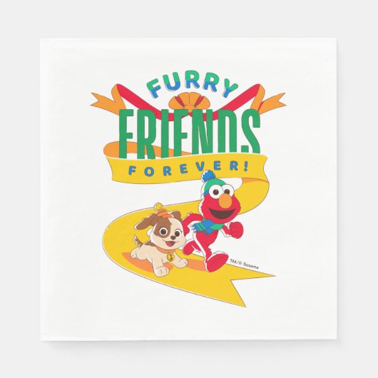 エルモ&タンゴ | Furry Friends Forever スタンダードランチョンナプキン (正面)