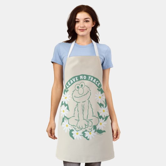 エルモ |トレース離れフローラグラフィックなし エプロン (着用した状態)