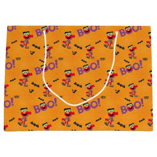 エルモ | ハロウィーンのブパターン ラージペーパーバッグ (正面)