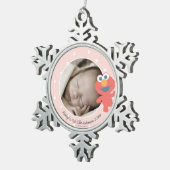 エルモ |ベビー初めてのクリスマス – 名前の追加 スノーフレークピューターオーナメント (右)