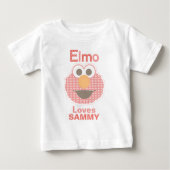エルモ・ラブズ・ユー |名前の追加 ベビーTシャツ (正面)