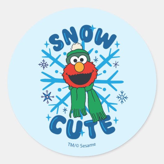 エルモ 雪 かわいい ラウンドシール (正面)