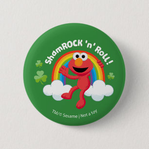 エルモ Shamrock 'n' Roll 虹色 缶バッジ