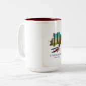 エルユンケ国立森林プエルトリコの地図 ツートーンマグカップ (正面左)