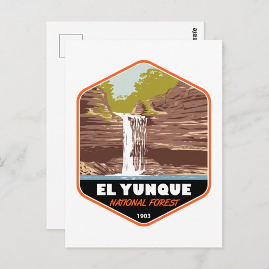 エルユンケ国立森林プエルトリコヴィンテージ ポストカード (正面/裏面)