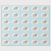 エルリー・エレファントとブルーバード・オン・ブルー ラッピングペーパー (フラット)