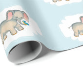 エルリー・エレファントとブルーバード・オン・ブルー ラッピングペーパー (ロールコーナー)